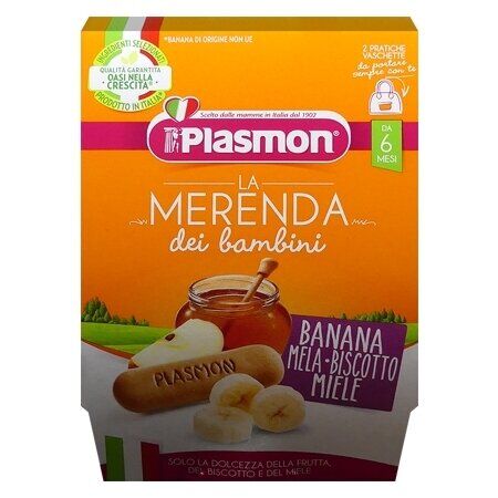 Plasmon – Merenda Banana Mela Biscotto E Miele 2x120g Plasmon
