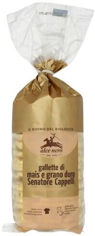 ALCE NERO SPA Gallette Di Mais E Grano Duro Senatore Cappelli Bio 100 G