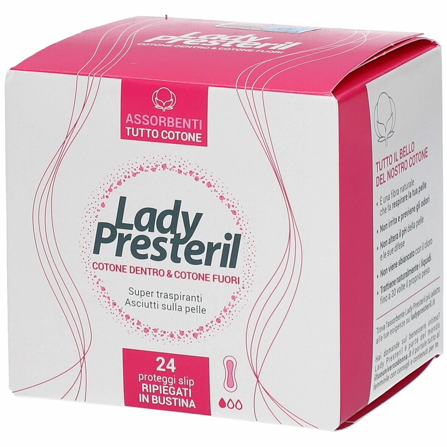 CORMAN SPA Lady Presteril Proteggi Slip Pocket 100% Cotone 24 Pezzi