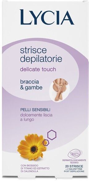 SODALCO SRL Lycia Strisce Depilatorie Braccia E Gambe Pelle Normale 20 Strisce + 2 Salviettine