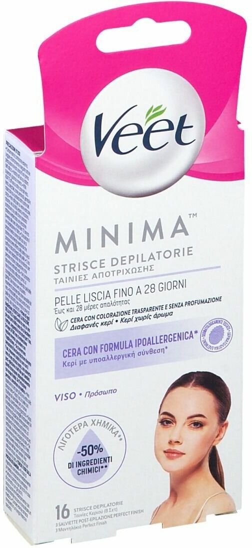 RECKITT BENCKISER H.(IT.) SPA Veet Strisce Depilatorie Viso Ipoallergeniche 16 Pezzi