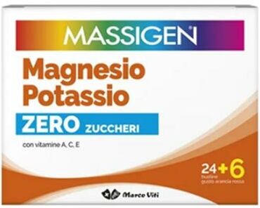 MARCO VITI FARMACEUTICI SPA Massigen Magnesio Potassio Zero Zucchero 24 Bustine + 6 Bustine