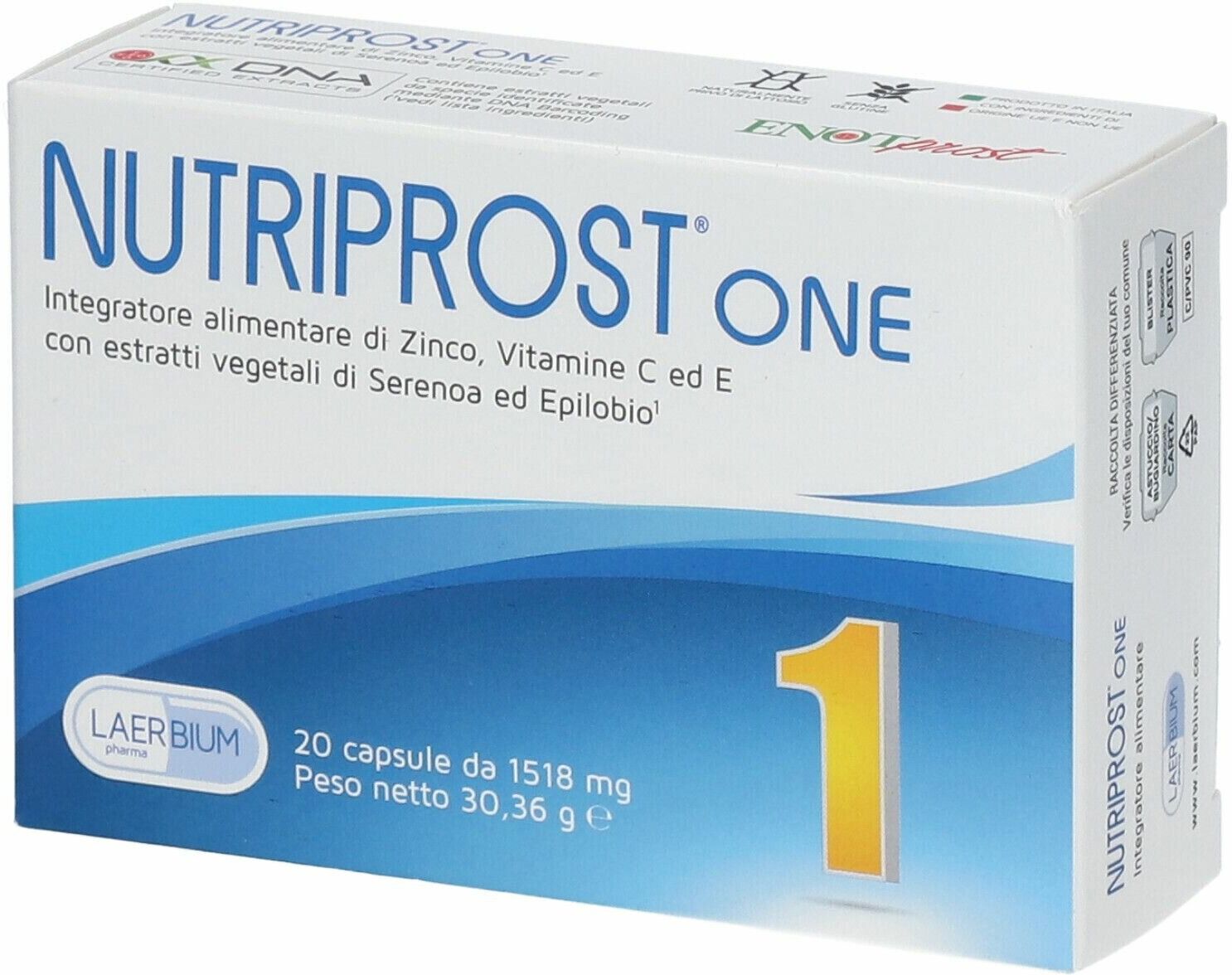 LAERBIUM PHARMA SRL Nutriprost One 20 Capsule 28 G