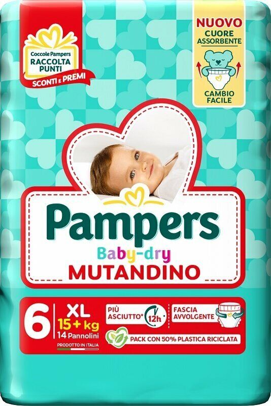 FATER SPA Pampers Baby Dry Pannolino Mutandina Xl Small Pack 14 Pezzi