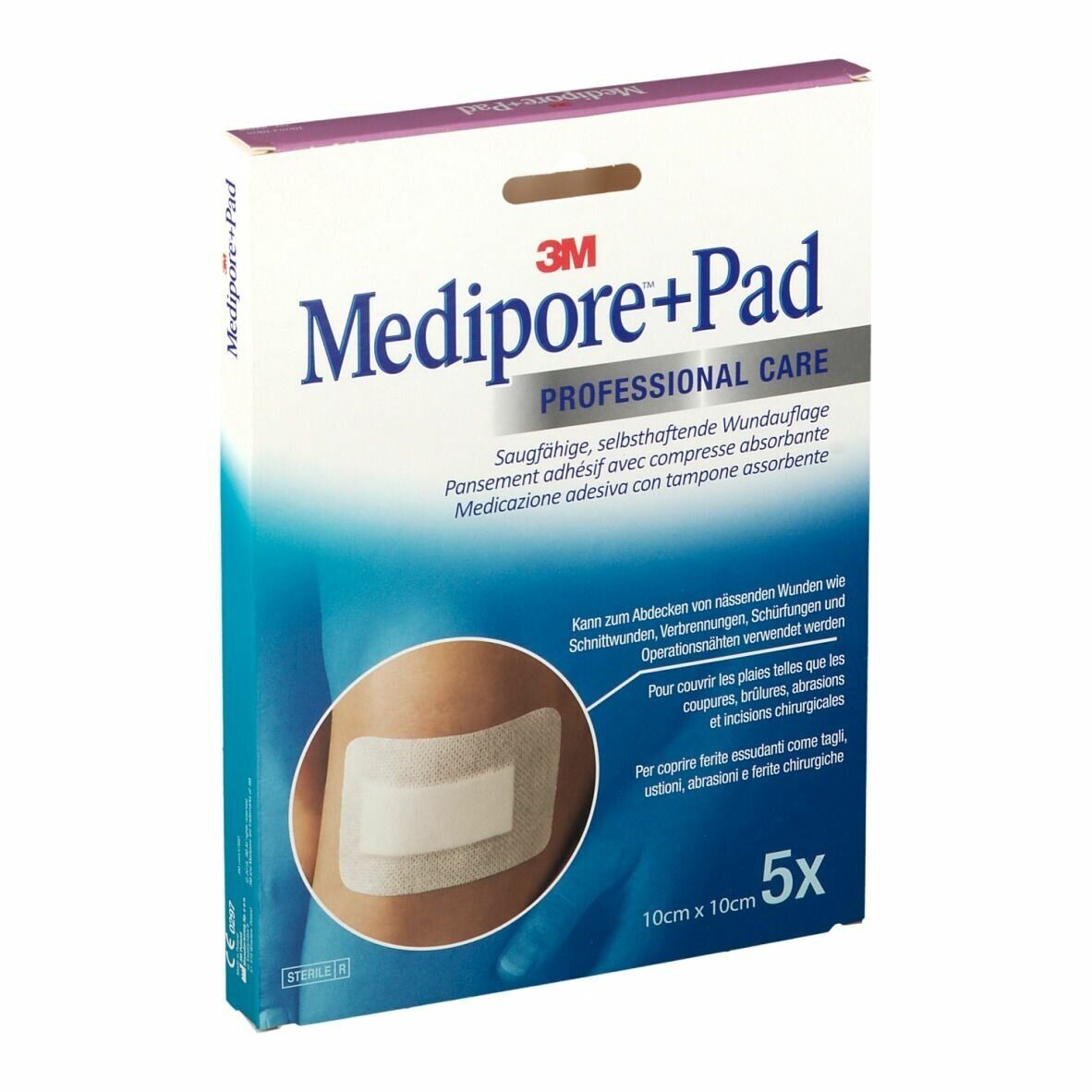 3m medicazione medipore+pad 10x10cm 5pezzi