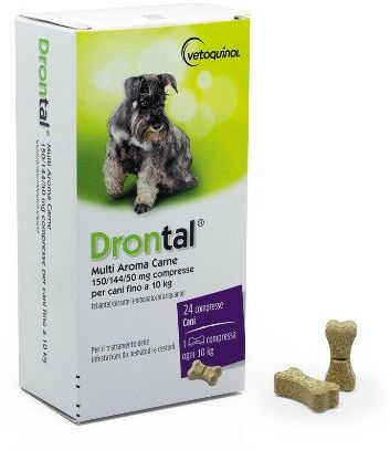 VETOQUINOL (FR) S.A. Drontal Multi Aroma Carne Per Cani Fino A 10 Kg 24 Compresse