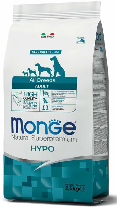 Monge & c. spa Monge Hypoallergenic Salmone & Tonno 2500 G