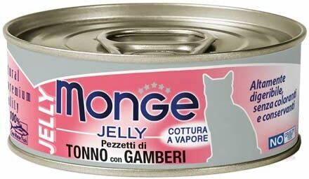 Monge & c. spa Monge Jelly Quality Cat Pezzetti Di Tonno E Gamberi 80g