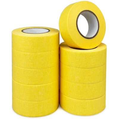 TKAAKT Confezione Da 10 Rotoli Di Nastro Adesivo Per Mascheratura Da Pittore - 30 Mm X 20 M - Giallo - Multisuperficie - Nastro Decorativo Di Alta Qualità - Per Pittura D'Interni E Lavori Creativi - Forte Ad TKAAKT Confezione Da 10 Rotoli Di Nastro Adesivo Per Mascheratura Da Pittore - 30 Mm X 20 M - Giallo - Multisuperficie - Nastro Decorativo Di Alta Qualità - Per Pittura D'Interni E Lavori Creativi - Forte Ad