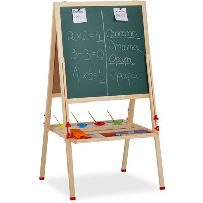 RELAXDAYS Lavagnetta Per Bambini, Regolabile In Altezza & Magnetica In Legno, 122-160 X 65x 69 Cm, Legno Naturale - RELAXDAYS Lavagnetta Per Bambini, Regolabile In Altezza & Magnetica In Legno, 122-160 X 65x 69 Cm, Legno Naturale -