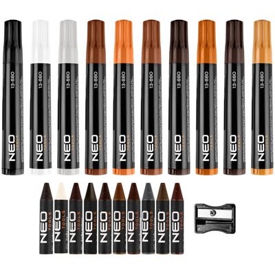 NEO TOOLS Set Di Pastelli Per La Riparazione Di Mobili, 21 Pezzi NEO TOOLS Set Di Pastelli Per La Riparazione Di Mobili, 21 Pezzi