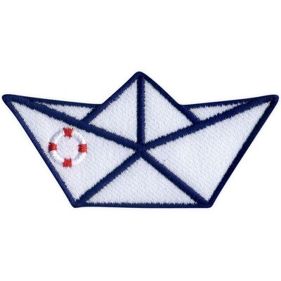 OEM Toppa/distintivo/emblema Ricamato A Forma Di Barca Origami - Salvagente - Retro Magnetico OEM Toppa/distintivo/emblema Ricamato A Forma Di Barca Origami - Salvagente - Retro Magnetico