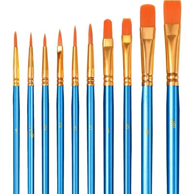OEM Set Di 10 Pennelli Per Pittura Acrilica – Pennelli Da Artista In Nylon Brencco, Set Di Pennelli Per Acquerello E Olio Per Tempere E Colori Acrilici, Per Bambini, Principianti E Pittori Amatoriali – Bl OEM Set Di 10 Pennelli Per Pittura Acrilica – Pennelli Da Artista In Nylon Brencco, Set Di Pennelli Per Acquerello E Olio Per Tempere E Colori Acrilici, Per Bambini, Principianti E Pittori Amatoriali – Bl
