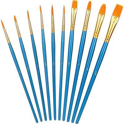 OEM 1 Set Di Pennelli, 10 Diverse Misure, Per Artisti, Adulti E Bambini, Blu OEM 1 Set Di Pennelli, 10 Diverse Misure, Per Artisti, Adulti E Bambini, Blu