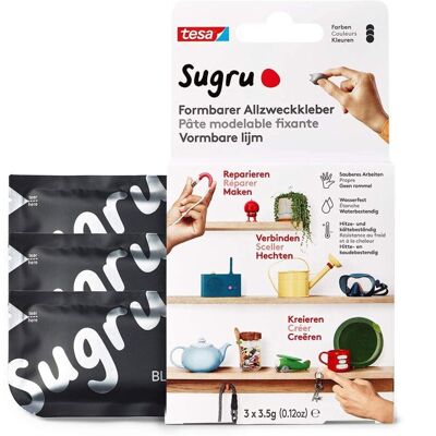 Tesa Sugru Colla Multiuso Modellabile, Pasta Adesiva Versatile, Per Decorare, Incollare, Riparare E Per Creazioni Fai Da Te, Confezione Da 3 X 3.5 G, Nero Tesa Sugru Colla Multiuso Modellabile, Pasta Adesiva Versatile, Per Decorare, Incollare, Riparare E Per Creazioni Fai Da Te, Confezione Da 3 X 3.5 G, Nero
