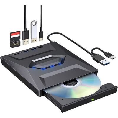 LIIYIELA Lettore/masterizzatore Cd/dvd Esterno Ultrasottile Usb 3.0 Con Porta Type-c, Lettore Di Schede Sd E Masterizzatore Rom Per Pc, Mac E Windows 11-10-8-7. LIIYIELA Lettore/masterizzatore Cd/dvd Esterno Ultrasottile Usb 3.0 Con Porta Type-c, Lettore Di Schede Sd E Masterizzatore Rom Per Pc, Mac E Windows 11-10-8-7.