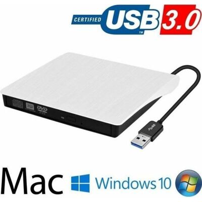 SANS MARQUE Lettore/masterizzatore/registratore Dvd/cd Esterno Ultrasottile Con Interfaccia Usb 3.0. SANS MARQUE Lettore/masterizzatore/registratore Dvd/cd Esterno Ultrasottile Con Interfaccia Usb 3.0.