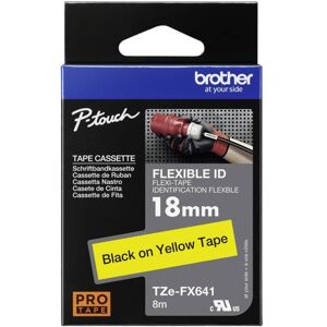 Brother Tze-fx Tze-fx641 Colore Nastro: Giallo Colore Carattere:nero 18 Mm 8 M Brother Tze-fx Tze-fx641 Colore Nastro: Giallo Colore Carattere:nero 18 Mm 8 M