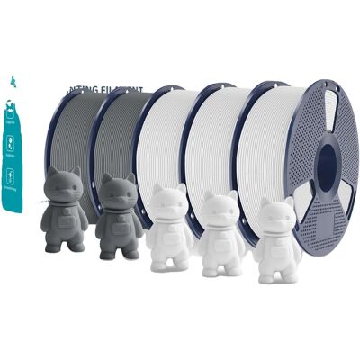 OEM Filamento Per Stampa 3d, Diametro 1,75 Mm, Materiale Pla Ecologico, 2 Grigi 3 Bianchi OEM Filamento Per Stampa 3d, Diametro 1,75 Mm, Materiale Pla Ecologico, 2 Grigi 3 Bianchi