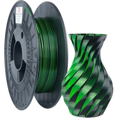 OEM Filamento 3dpower Pla Silk Dual 1.75mm Verde/nero 0.3kg OEM Filamento 3dpower Pla Silk Dual 1.75mm Verde/nero 0.3kg