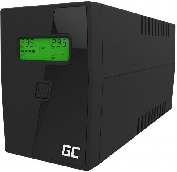 Green Cell - UPS01LCD gruppo di continuità (ups) Line-Interactive 0,6 kVA 360 w 2 presa(e) ca