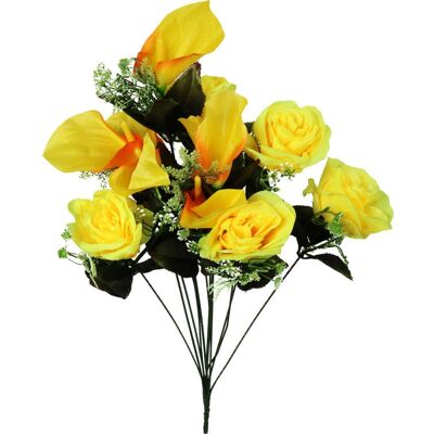 OEM Un Bouquet Di 12 Fiori, Un Mix Di Rose E Loto, Con Tocchi Di Giallo. OEM Un Bouquet Di 12 Fiori, Un Mix Di Rose E Loto, Con Tocchi Di Giallo.