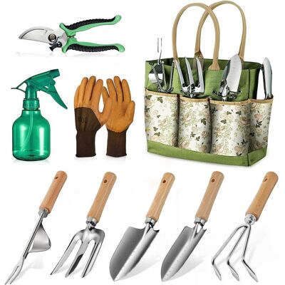 OEM Set Di Attrezzi Da Giardinaggio, Composto Da 9 Robusti Utensili Manuali, Fornito Con Un'elegante E Resistente Borsa Per Riporli, Set Di Attrezzi Da Giardinaggio Antiruggine, Regalo Ideale Per Uomini E OEM Set Di Attrezzi Da Giardinaggio, Composto Da 9 Robusti Utensili Manuali, Fornito Con Un'elegante E Resistente Borsa Per Riporli, Set Di Attrezzi Da Giardinaggio Antiruggine, Regalo Ideale Per Uomini E