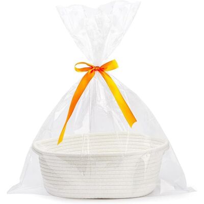 Neptune Cesto Regalo Vuoto Intrecciato, Cesto Di Presentazione Vuoto Con Sacchetti Regalo E Nastri, Cesto Regalo In Corda Di Cotone, Per Baby Shower, Compleanno, Matrimonio, Pasqua, Ringraziamento, Natale (bi Neptune Cesto Regalo Vuoto Intrecciato, Cesto Di Presentazione Vuoto Con Sacchetti Regalo E Nastri, Cesto Regalo In Corda Di Cotone, Per Baby Shower, Compleanno, Matrimonio, Pasqua, Ringraziamento, Natale (bi