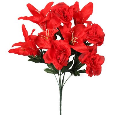 OEM Bouquet Di 12 Rose E Gigli Rossi, Alto 56 Cm. OEM Bouquet Di 12 Rose E Gigli Rossi, Alto 56 Cm.