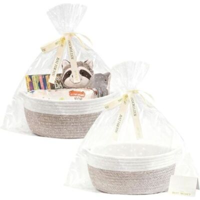 LIIYIELA Cesto Regalo, Set Di 2 Cesti Regalo Vuoti, Cesto Intrecciato Con 2 Sacchetti Regalo Trasparenti, 2 Nastri Colorati, 2 Biglietti D'Auguri Per Baby Shower, Compleanno, Matrimonio, Festa Del Raccolto, Na LIIYIELA Cesto Regalo, Set Di 2 Cesti Regalo Vuoti, Cesto Intrecciato Con 2 Sacchetti Regalo Trasparenti, 2 Nastri Colorati, 2 Biglietti D'Auguri Per Baby Shower, Compleanno, Matrimonio, Festa Del Raccolto, Na