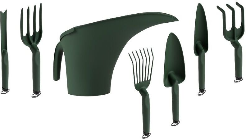 TERAPLAST Set Giardinaggio Dark Forest + Annaffiatoio Rastrello Estirpatore Trapiantatore