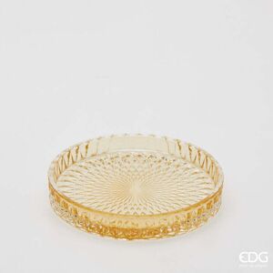 EDG Enzo De Gasperi Piatto Decorativo Micro Quadretti Rotondo H 2,5 Cm D 16 Cm Vetro Giallo EDG Enzo De Gasperi Piatto Decorativo Micro Quadretti Rotondo H 2,5 Cm D 16 Cm Vetro Giallo