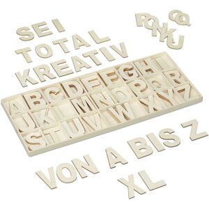RELAXDAYS Lettere In Legno, Set Da 104 Letterine Maiuscole Da A-z & Simboli, 5,5 Cm, Per Bricolage & Lavoretti, Naturale - RELAXDAYS Lettere In Legno, Set Da 104 Letterine Maiuscole Da A-z & Simboli, 5,5 Cm, Per Bricolage & Lavoretti, Naturale -