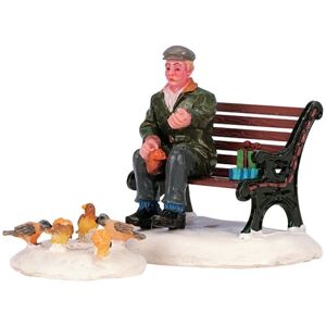 LEMAX Set Di Due Statuette Natalizie Feeding Pigeons Decorazione Per Presepe E Villaggio Di Natale LEMAX Set Di Due Statuette Natalizie Feeding Pigeons Decorazione Per Presepe E Villaggio Di Natale