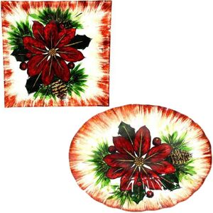 COSEDACASA Piatto Centro Tavola Set Da 2 Decorazioni Stella Di Natale Addobbi Natalizi Da Casa Ottima Idea Regalo Per Le Festivita' COSEDACASA Piatto Centro Tavola Set Da 2 Decorazioni Stella Di Natale Addobbi Natalizi Da Casa Ottima Idea Regalo Per Le Festivita'