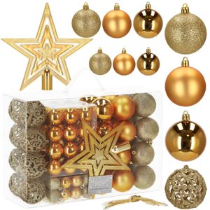 Palline di Natale in Plastica Dorate SPRINGOS - Decorazioni Natalizie Palline di Natale in Plastica Dorate SPRINGOS - Decorazioni Natalizie