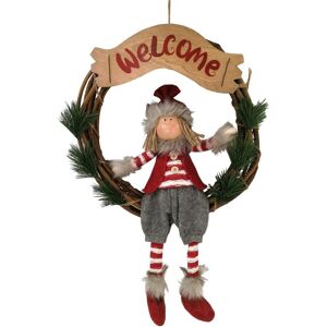MOBILI REBECCA - Rebecca Mobili Ghirlanda Natalizia Festone Di Natale Per Porta Fuoriporta In Tessuto E Vimini MOBILI REBECCA - Rebecca Mobili Ghirlanda Natalizia Festone Di Natale Per Porta Fuoriporta In Tessuto E Vimini