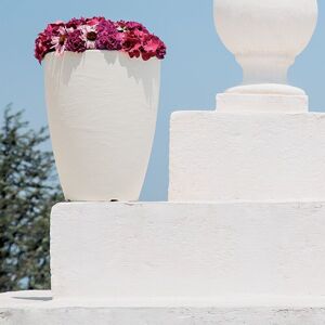 MONACIS Vaso Cromia Adone Rotondo Decorazione In Resina "made In Italy" Da H 38 Cm -vaso / Rosso MONACIS Vaso Cromia Adone Rotondo Decorazione In Resina "made In Italy" Da H 38 Cm -vaso / Rosso