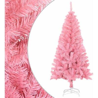 Albero di Natale artificiale rosa vidaXL - 120 cm, PVC, Riutilizzabile Albero di Natale artificiale rosa vidaXL - 120 cm, PVC, Riutilizzabile