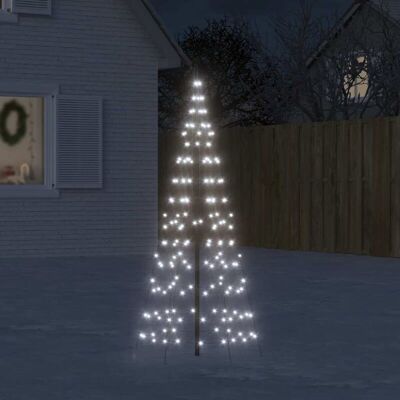 VIDAXL Albero Di Natale A Led Su Pennone 200 Led Bianco Freddo 180 Cm VIDAXL Albero Di Natale A Led Su Pennone 200 Led Bianco Freddo 180 Cm