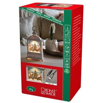 Konstsmide Lanterna Led Ad Acqua Bianca Per Mercatino Di Natale - Interruttore On/off, Timer 5 Ore, Diodo Bianco Caldo - Funzionamento A Batteria (3 Aa) E Usb - Interno, 0,1 W Konstsmide Lanterna Led Ad Acqua Bianca Per Mercatino Di Natale - Interruttore On/off, Timer 5 Ore, Diodo Bianco Caldo - Funzionamento A Batteria (3 Aa) E Usb - Interno, 0,1 W