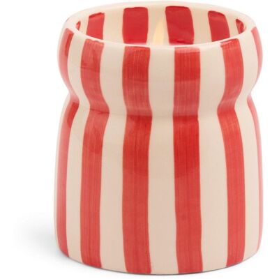 ALTRO Candela In Ceramica Cabana A Strisce Rosse Hibiscus Bay 184g Paddywax ALTRO Candela In Ceramica Cabana A Strisce Rosse Hibiscus Bay 184g Paddywax