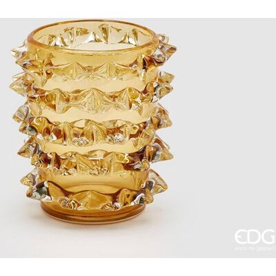 EDG Enzo De Gasperi Vaso Punte H 23 Cm D 20 Cm Scatola Regalo Amber EDG Enzo De Gasperi Vaso Punte H 23 Cm D 20 Cm Scatola Regalo Amber