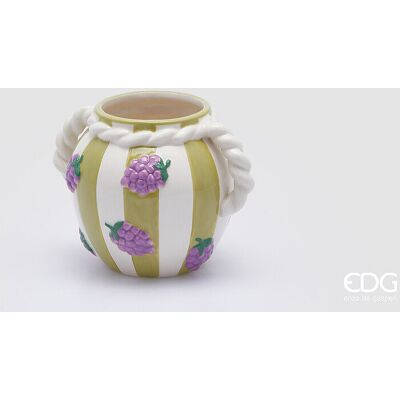 EDG Enzo De Gasperi Vaso Lamponi H 13 D 14 Cm Ceramica Green Mix EDG Enzo De Gasperi Vaso Lamponi H 13 D 14 Cm Ceramica Green Mix