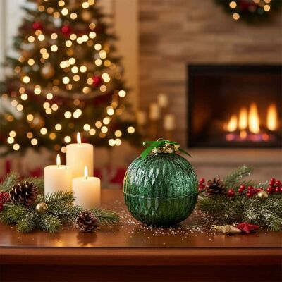 EDG Enzo De Gasperi Candela Sfera Di Natale Vetro D 8 Cm Cinnamon Ambra EDG Enzo De Gasperi Candela Sfera Di Natale Vetro D 8 Cm Cinnamon Ambra