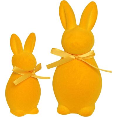 AULEDIO Pasqua Conigli Velluto Set 2 – 20 & 14cm Tavola & Decorazione Primavera Giallo AULEDIO Pasqua Conigli Velluto Set 2 – 20 & 14cm Tavola & Decorazione Primavera Giallo