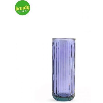 H&H Vaso Righe 28 Cm In Vetro Riciclato Lilla H&H Vaso Righe 28 Cm In Vetro Riciclato Lilla