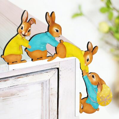 AULEDIO Decorazione Porta Pasqua Legno – Coniglio Divertente Lato Destro Per Porta, Finestra & Camino AULEDIO Decorazione Porta Pasqua Legno – Coniglio Divertente Lato Destro Per Porta, Finestra & Camino