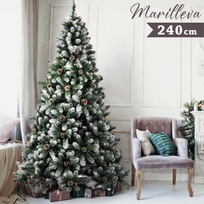 BAKAJI Albero Di Natale Innevato Marilleva 240cm 1388 Rami Super Folto Con Pigne BAKAJI Albero Di Natale Innevato Marilleva 240cm 1388 Rami Super Folto Con Pigne
