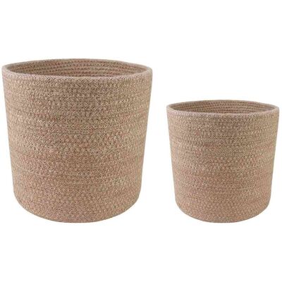 VIDAXL Set Di Vasi Per Piante 2 Pz Naturale Ø 28 X 28 Cm VIDAXL Set Di Vasi Per Piante 2 Pz Naturale Ø 28 X 28 Cm